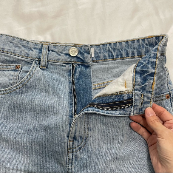 SOLD //Zara Front Slit Denim Midi Skirt Size XS - Picture 3 of 6